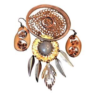 Rustic BoHo Artisan Necklace Bracelet Earring Set